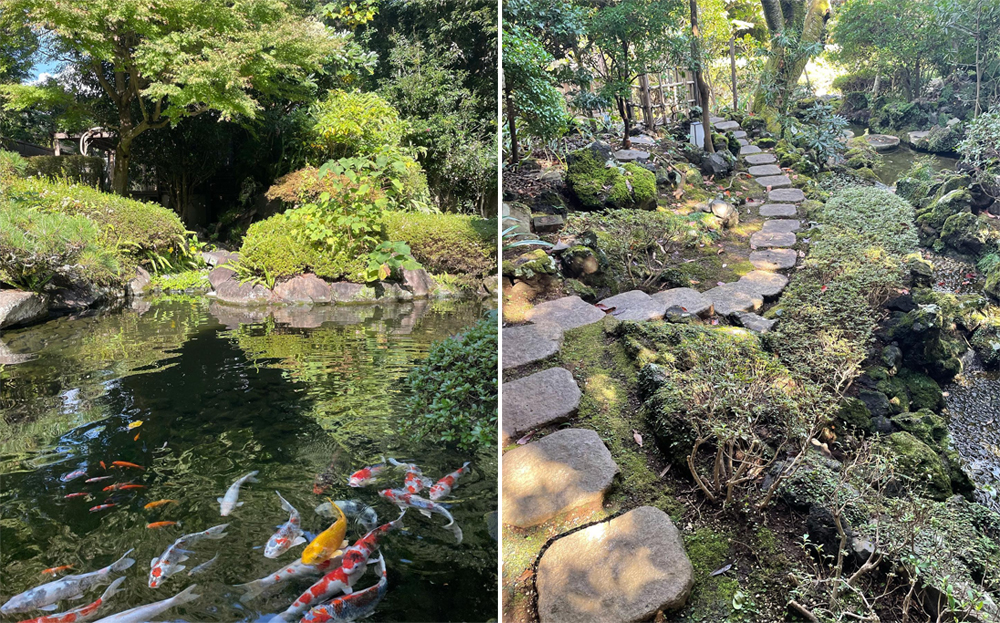 坐漁荘本館中庭