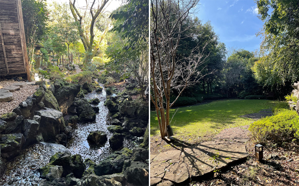 坐漁荘本館中庭