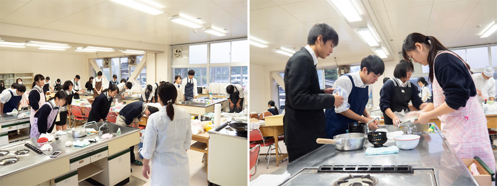 地元の高校で和食の技を伝授