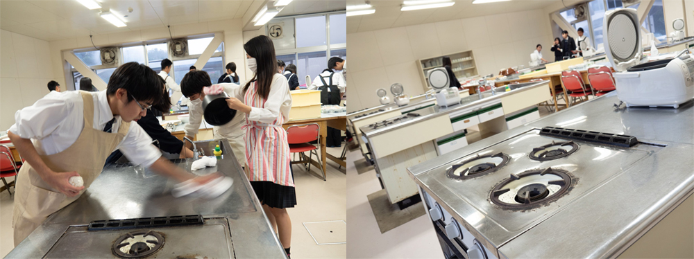 地元の高校で和食の技を伝授