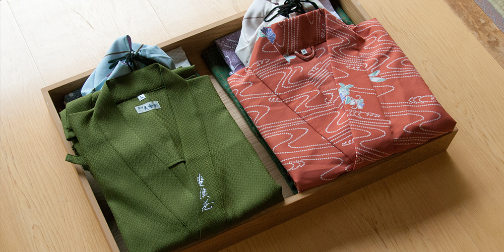We have Full Amenity set includes Yukata : Japanese style bathrobe + socks